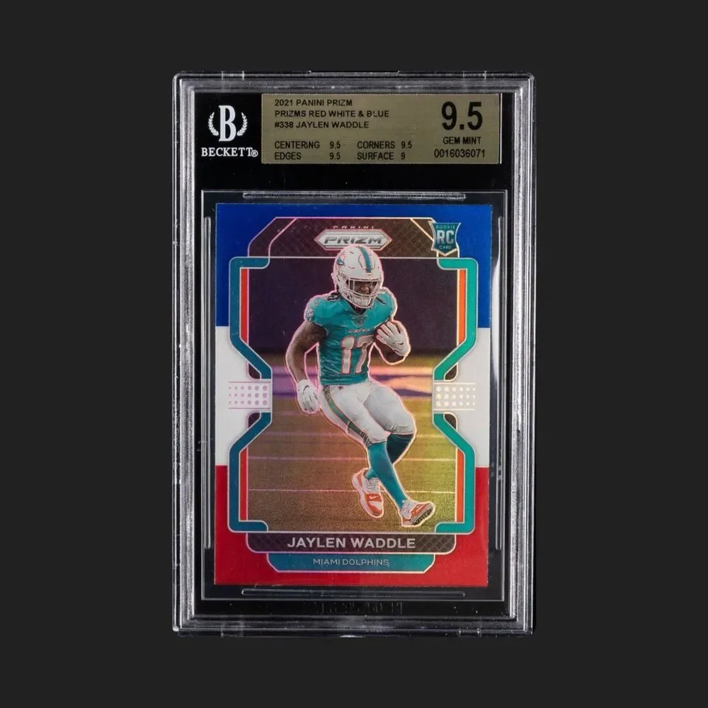 2021 Panini Prizm - Rookie Jaylen Waddle #338 Red White & Blue Prizm (RC)